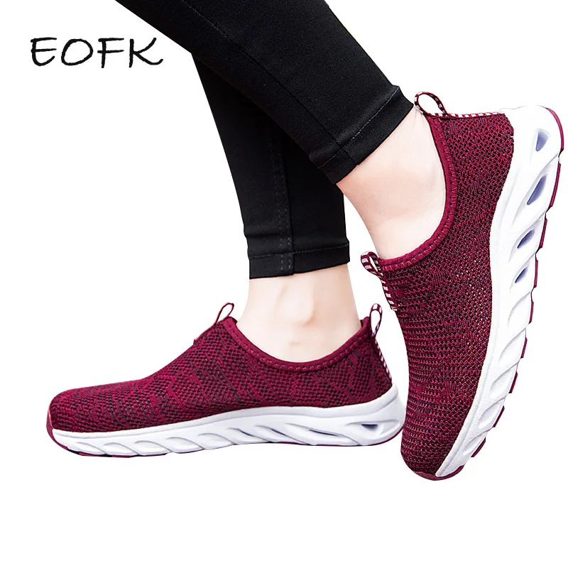 

EOFK Flats Shoes Women Summer 2019 Slip on Sneakers Women Flats Breathable Ladies Shoe Femme Loafers Women 35-41