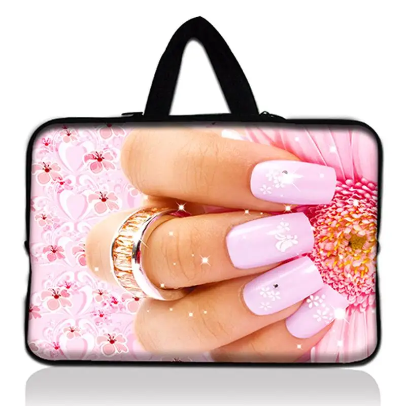 12" Pink Nails Laptop Soft Carry Sleeve Bag Case For Samsung Google 11.