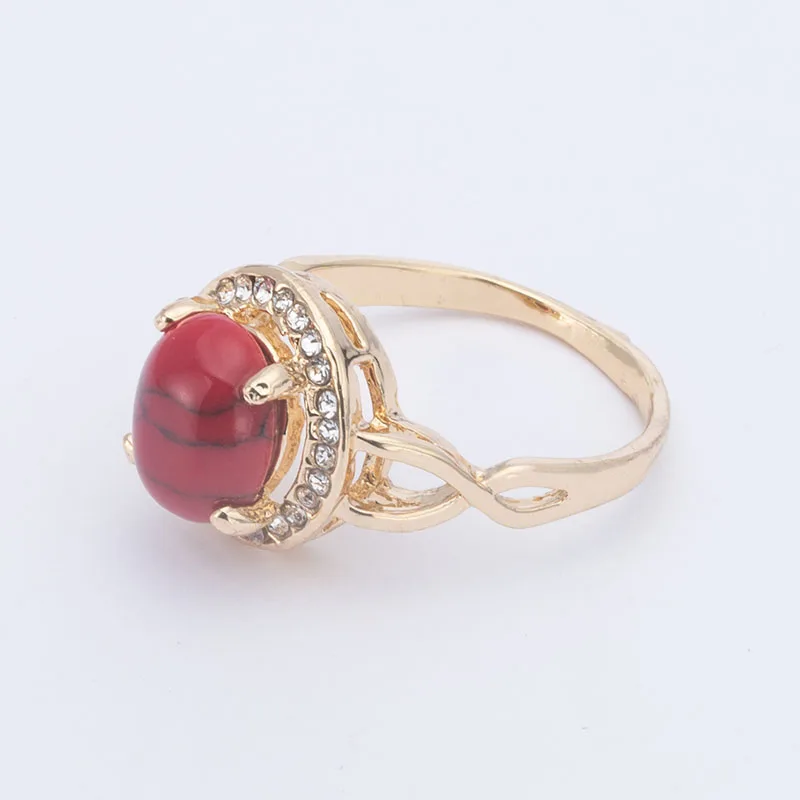 

Luxury Aristocratic Natural Stone Ring Red Blue Green Black For Ladies Exquisite 3D Hollow Shape Shiny Fashion Ring New Jewelry