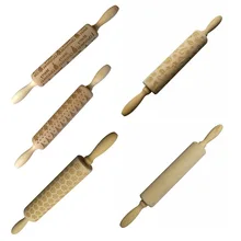 Рождественская Выгравированная валик с тиснением печенье пироги Деревянные Скалки Рождественская еда для вечеринки декоративная Роллинг розовая Рождественская Кухня