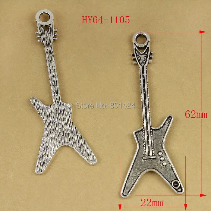 

Free Shipping 20pcs 64-1105 guitar Charms Antique silver Plated Alloy Pendant Jewelry Findings tibetan charm