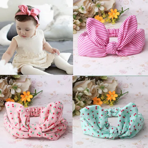 

1PC Children Girls Headband Hair Accessories Lovely Bunny Ear Baby Headbands Elastic Fashion Soft Toddler scrunchy Bow Knot