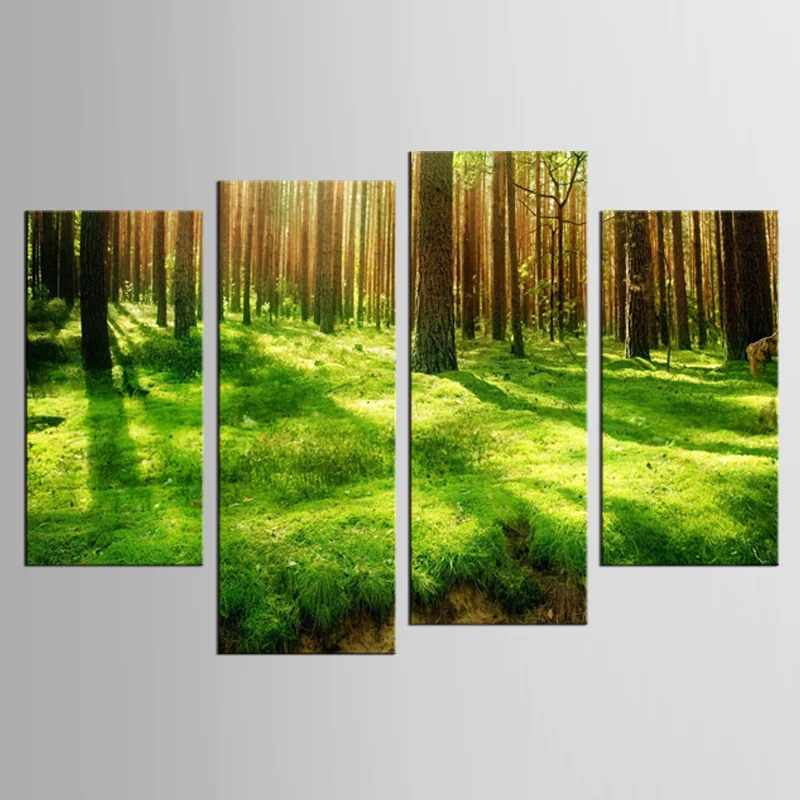 Настенная картина с изображением солнечного леса 4 набора|modern paintings|canvas printsset of