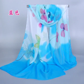 

Female printe flower scarf/scarves beach bohemina chiffon silk summer hijab muslim long plain head shawls/scarf 10pcs/lot