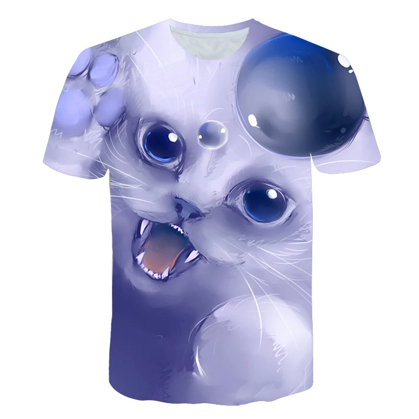 

New Fashion T Shirts 3D Women Men Tees Cartoon loveliness T-Shirt Funny Animal Cat Design Colorful Tee Tops Fashion