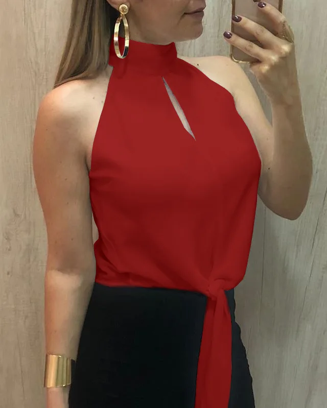 2019 Summer White Shirt Women Sexy Off Shoulder Top Slash Slim Wrap Chiffon Blouse Sleeveless Turtleneck
