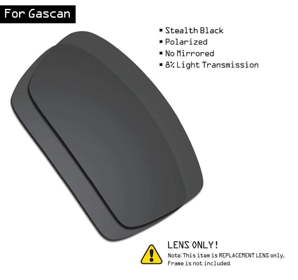 SmartVLT Polarized Sunglasses Replacement Lenses for Oakley Gascan - Stealth Black