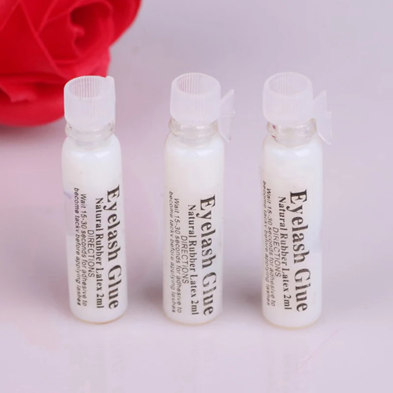 

5pcs 2ml False Eyelash Glue Transparent Glass Travel Size Eyelid Glue Stick Super Glue Makeup Tool