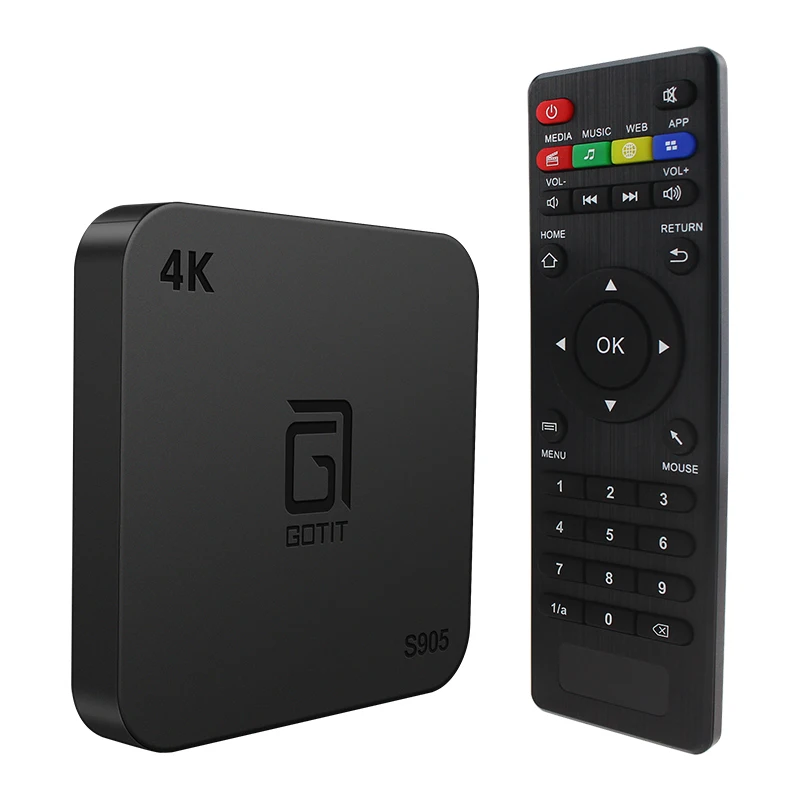 ТВ приставка GOTIT S905 Android 7 1 ГБ/8 ГБ 2 ГБ/16 Amlogic S905W 64 бит четырехъядерный HD 4K