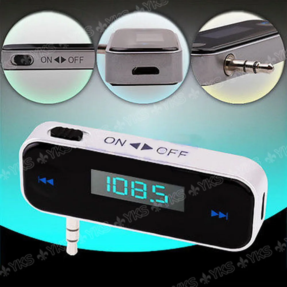 YKS High Quality Car MP3 Player 3.5mm In-car FM Transmitter For iPhone 6 5 5S 5C/iPod Touch5/ipad 4 Mini Wireless Transmitter