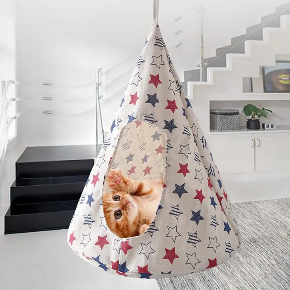 

Newest Creative Pet Cat Puppy Dog Conical Sleeping Bed Basket Hammock Bed Mats Window Comfortable Cage Cat Hammock Without Rims