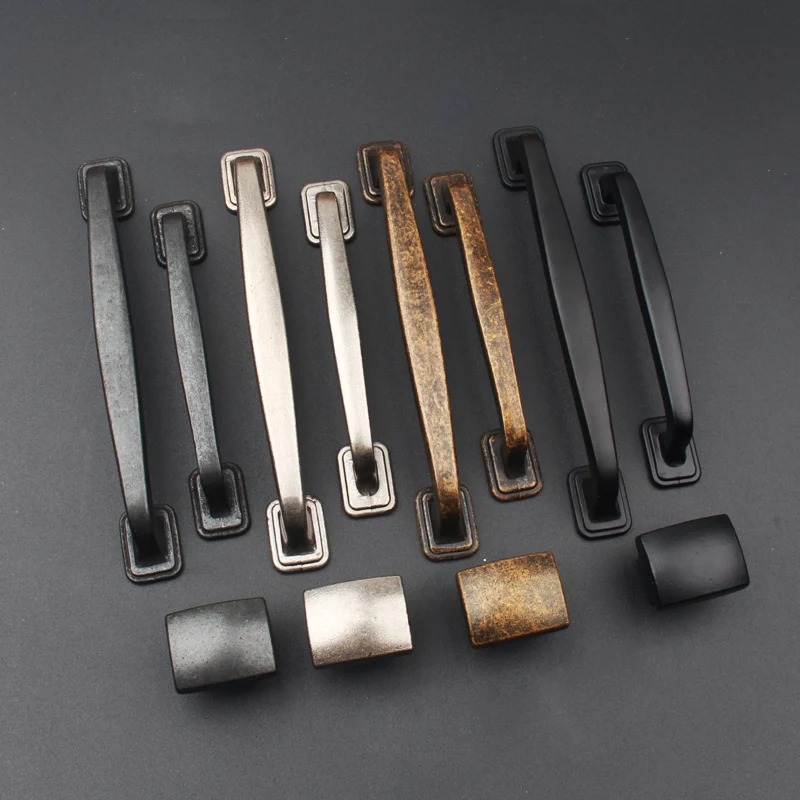 10Pcs/Lot American Vintage Classic Pull Knob Handle Kitchen Square Bath Closet Cabinet Cabinetry Antique