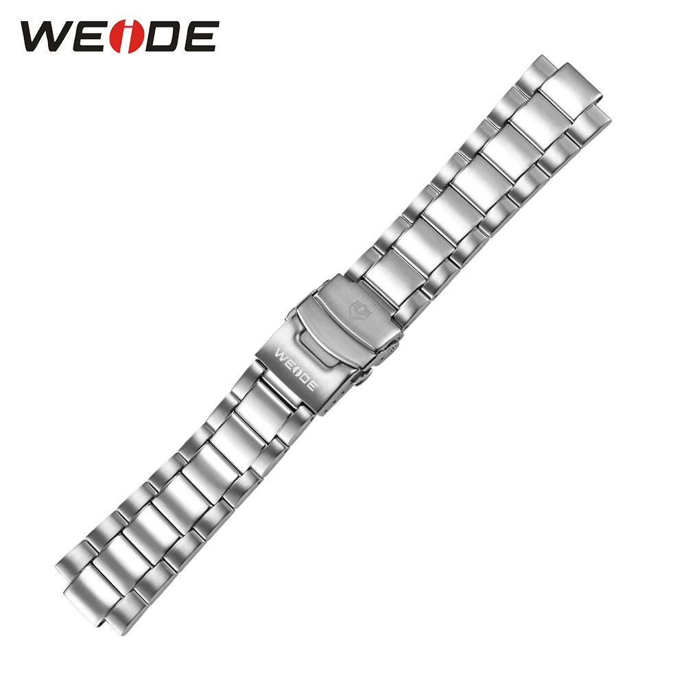 

WEIDE Top Luxury Brand Men's Sports Strap 304# Stainless Steel Band Fold Over Clasp With Safety Strap Width 24mm High Quality