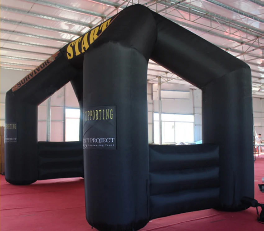 8x5m Free Standing Giant Event Inflatable Gantry Outdoor Black Inflatable Start Line Arch with