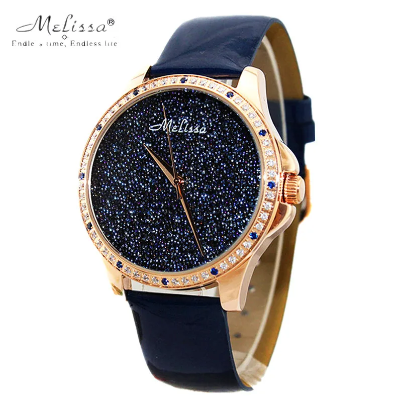 Melissa Lady Women s Wrist Watch Quartz Hours Best Fashion Bracelet Bling Stars Luxury Rhinestones Leather