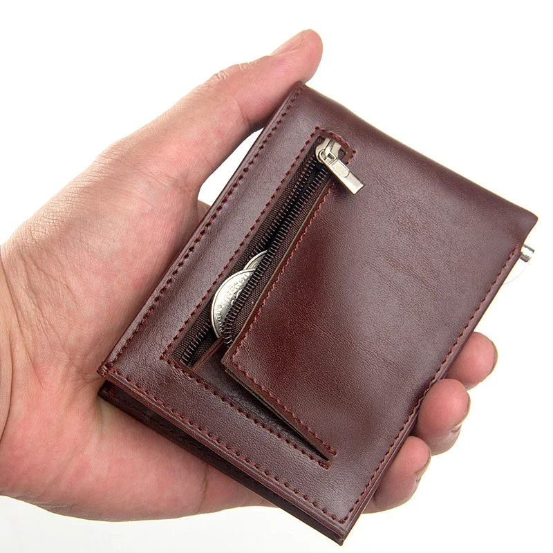 Baellerry Men Simple Coin Purses Money Bag Male PU Leather