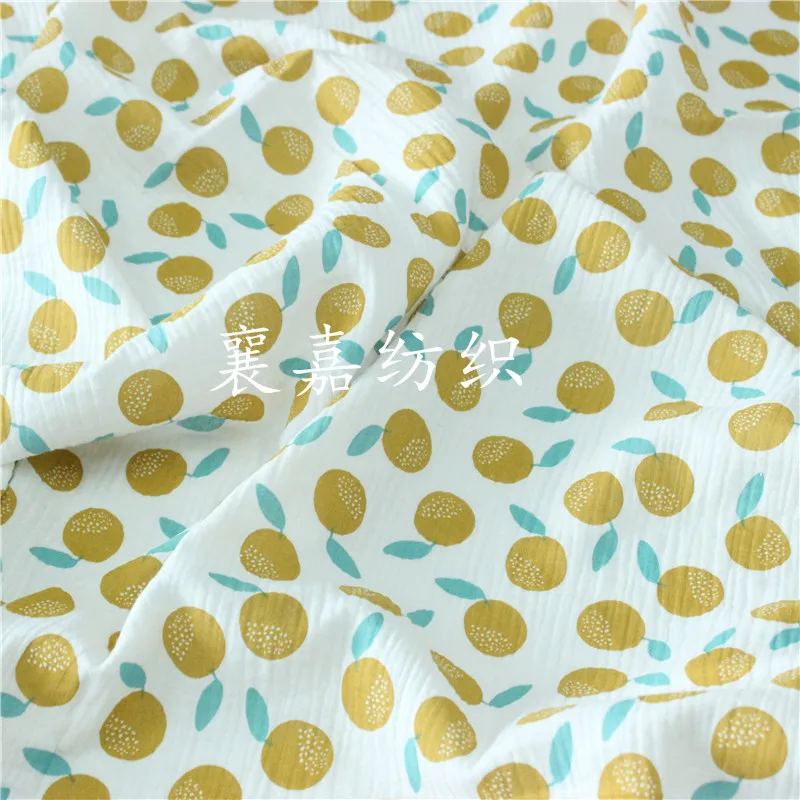 

Double Layer Gauze Printed Children's Clothing Fabric Bubble Yarn Mosquito Repellent Trousers Pajama Cotton Fabric