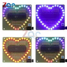 DIY Электронный набор в форме сердца Красочный Светодиодный светильник для воды STC89C52 части и компоненты