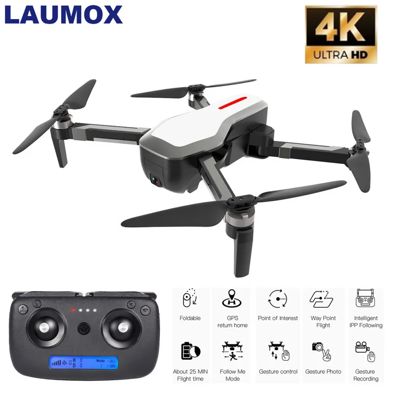 LAUMOX SG906 GPS Drone 5G WIFI FPV Brushless Selife Drone with 4K Camera Drone HD RC Quadcopter Fol