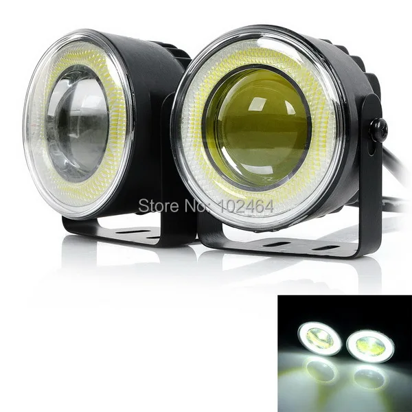 

exLED 16W 1300lm 6500K White COB LED Car Fog Light Daytime Running Lamp (2PCS/Pair)