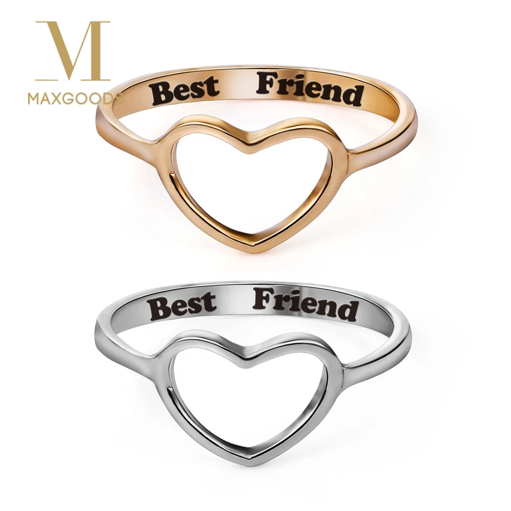 1 Pcs Trendy Best Friends Love Shape Charm Ring anelli donna Finger