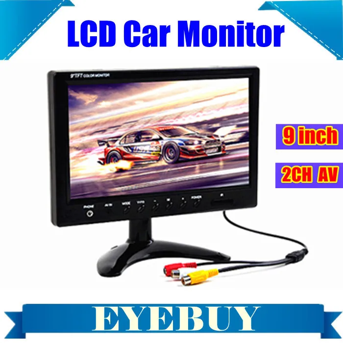 9 TFT LCD display color Car Auto automotive Monitor 2 video input for Car Truck Bus