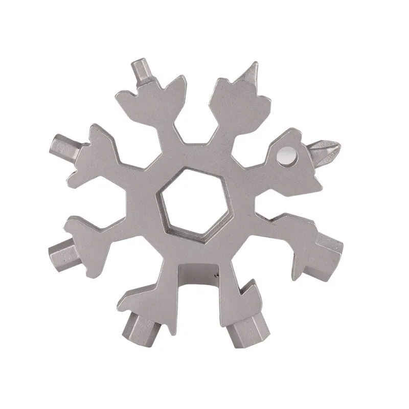 

18-in-1 Snowflake Multi-Tool Card Stainless Steel Screwdriver Keychain Combination Tools Compact Portable Outdoor Bottle Opener