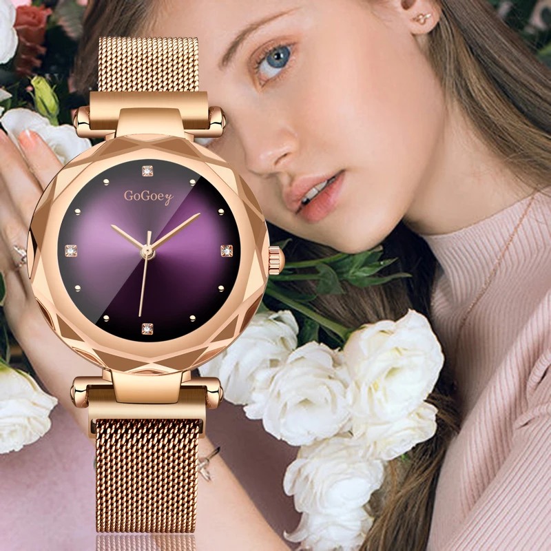 

2019 New Fashion Ladies Watches Rose gold alloy casing waterproof watch Top luxury brands Women Quartz clock Casual style watch