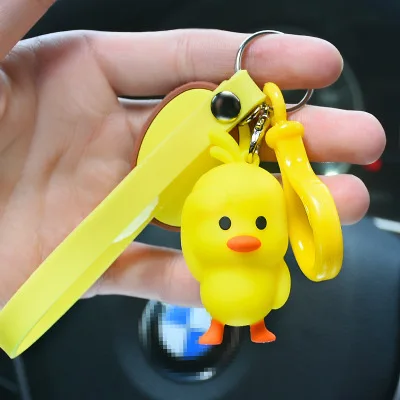 25 Kinds of Cartoon Toys Pudding Dog Melody Big Ear Dog Cool Penguin Key Keys Ins Woman Bag Exquisite Hanging Gift - Color: Blue