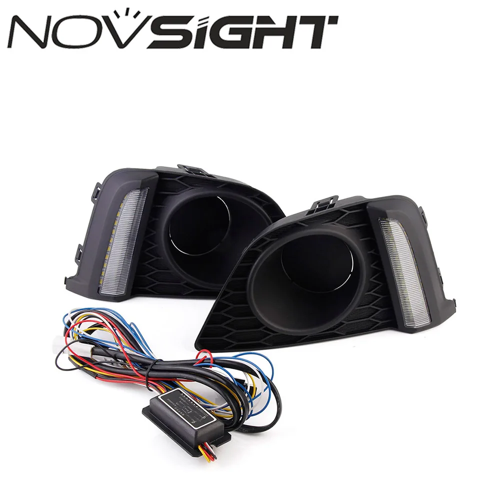 

NOVSIGHT 2pcs/set Auto Car LED DRL Daytime Running Light Turn Singal Fog Lamp WHITE YELLOW For Honda FIT 14-16 D25