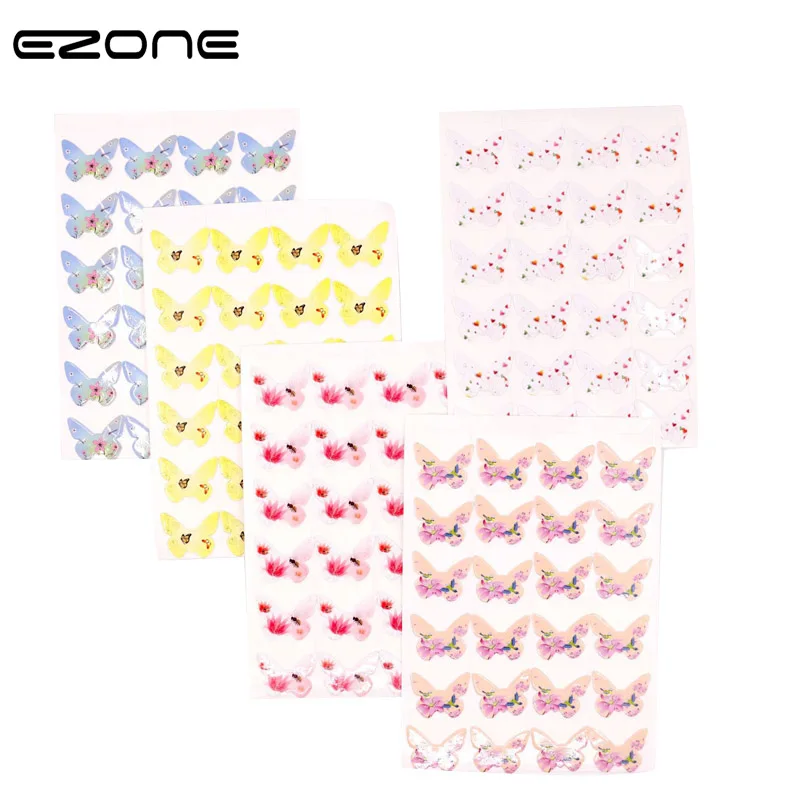 

EZONE Cute Cartoon Sticker Kawaii Colorful Butterfly Photo Corner Stickers For DIY Baby Photo Album Or Scrapbook Office Supply