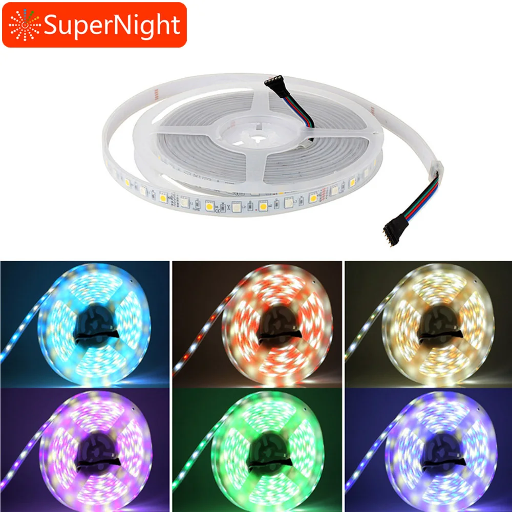 SuperNight 5050 SMD RGBW RGBWW LED Strip 5M 60LEDs/m Flexible Ribbon Tape Light Waterproof IP67 Outdoor Garden Street Lamp Band | Освещение