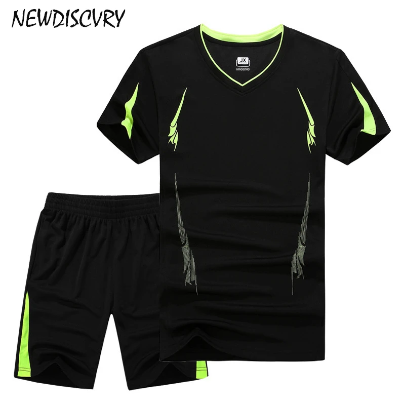 NEWDISCVRY/мужские спортивные костюмы больших размеров лето 2018 быстросохнущая
