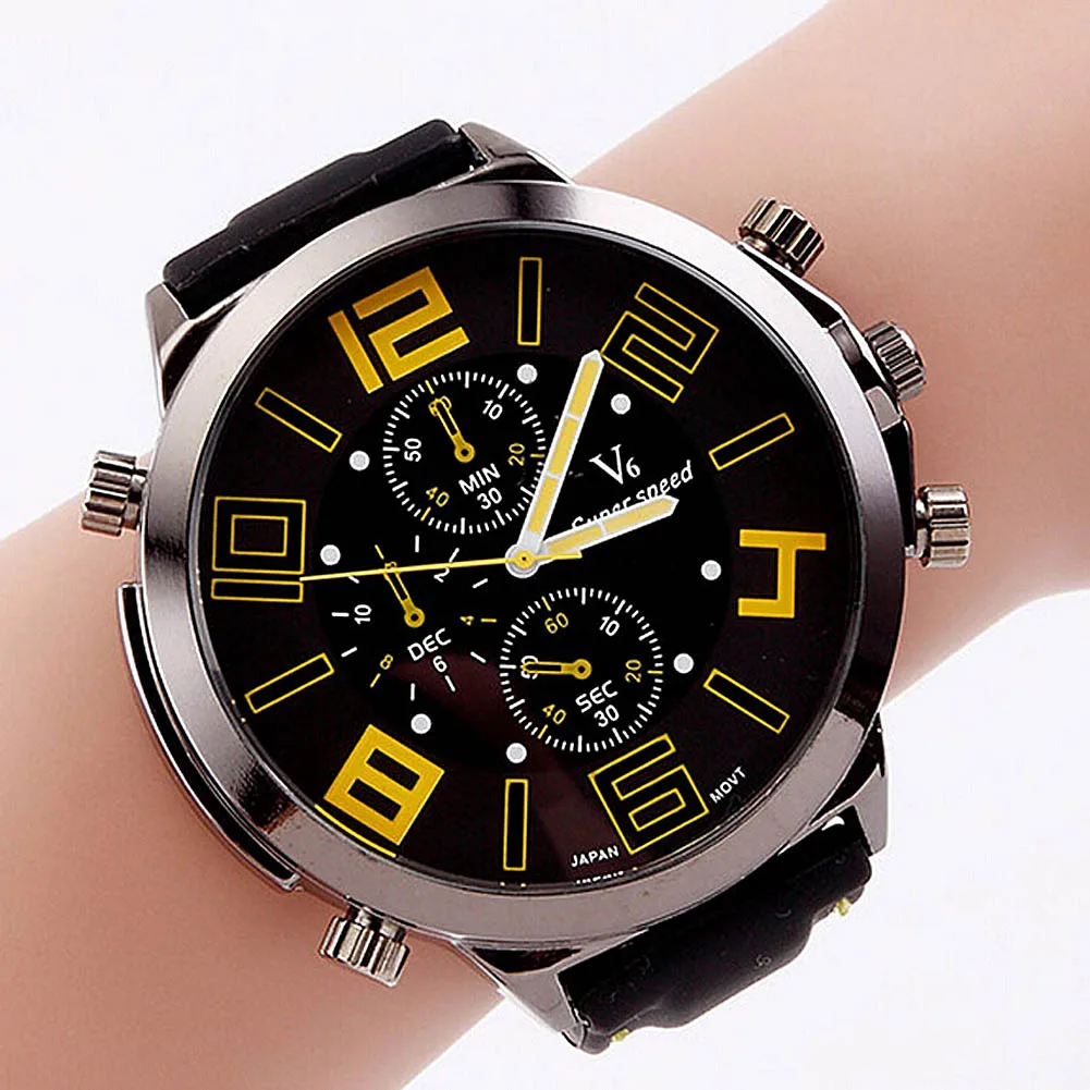 New Fashion Luxury Quartz Watch Waterproof Sport Military Watches Leather Strap Wristwatch LL