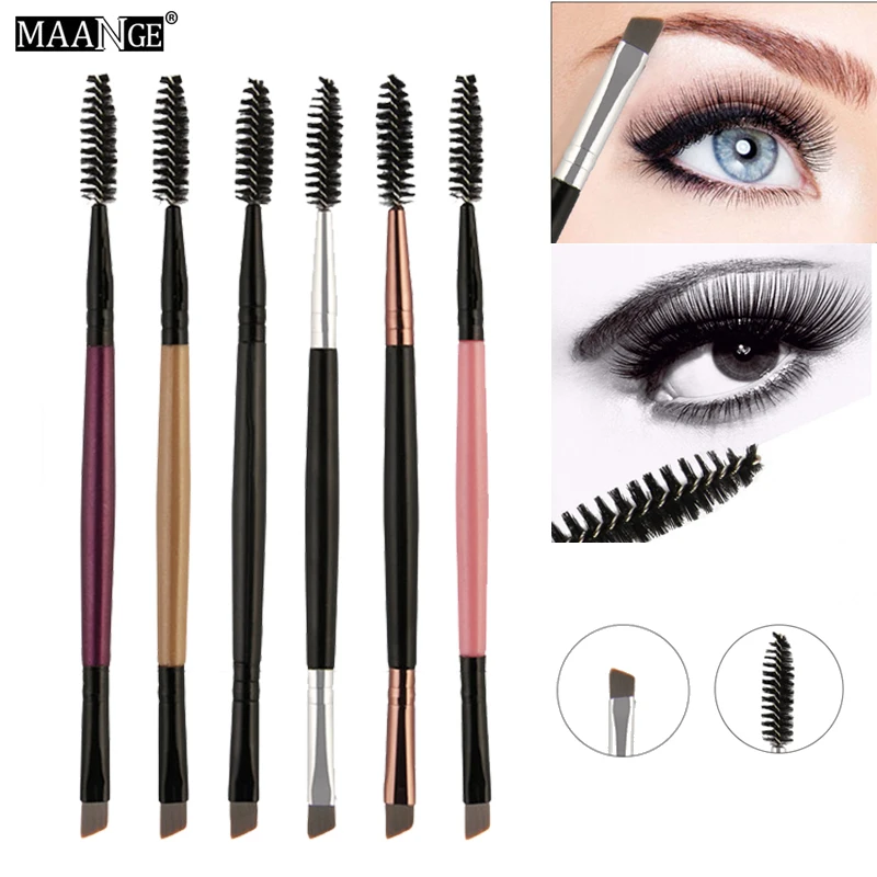 

Double Head Professional Eyebrow Brush & Eye Brow Comb Makeup Tools Color Handle Comestic Brushes for Eyebrow Brush Blending Eye