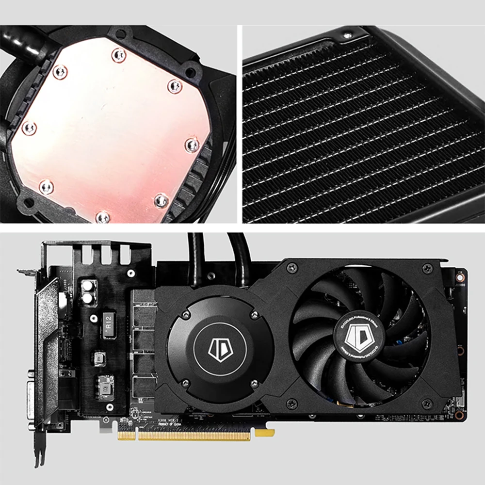  Water Cooler For Gaming VGA Card +LED Lighting Nvidia & ATI Laptop New ID-COOLING 120mm AIO Water C