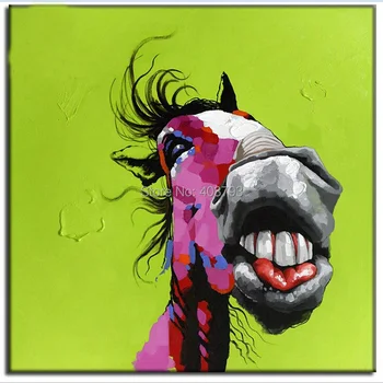 

hand painted MODERN ABSTRACT HUGE LARGE CANVAS ART OIL PAINTING lovely donkey paintings no framed