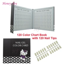 1 pc Professional 120 Colors Lovely Nail Gel Polish Display Card Book Chart with Tips Nail Art Salon Set