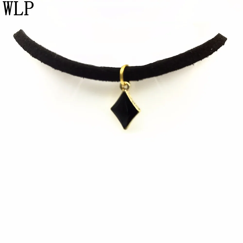 WLP Горячее предложение Новая мода ожерелье колье Bijoux черный, бархатный, кожаный ананас из кристаллов яблоко кулон Макси массивные Чокеры ожерелье