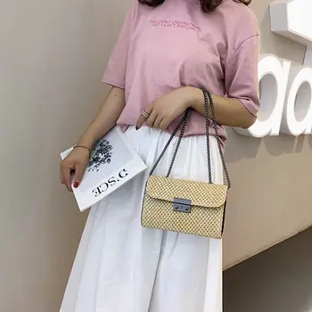 

2020 Women Summer Rattan Handbag Shoulder Lady Crossbody Straw Straw Bag Tote Messenger Satchel Purse