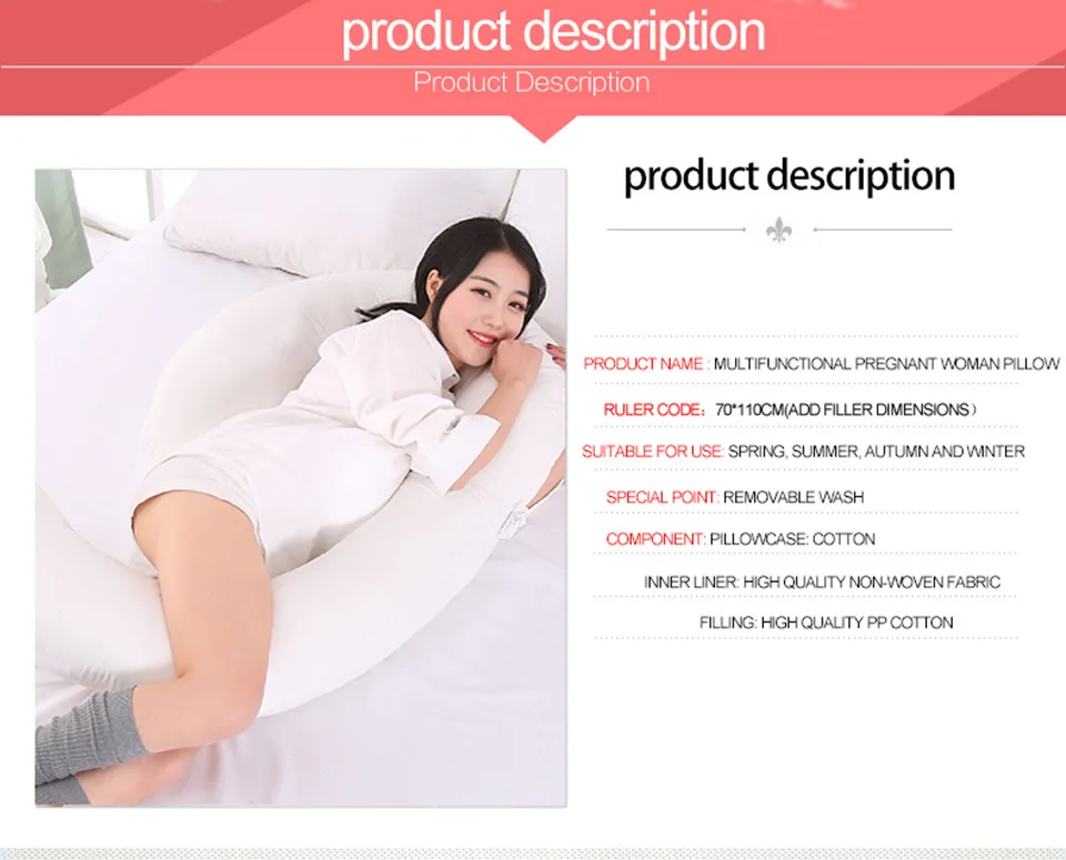 Sleeping Support Pillow For Pregnant Women Body Comfort G Shape Pregnancy Pillow Full Body Maternity Pillow With Pillowcase_02_