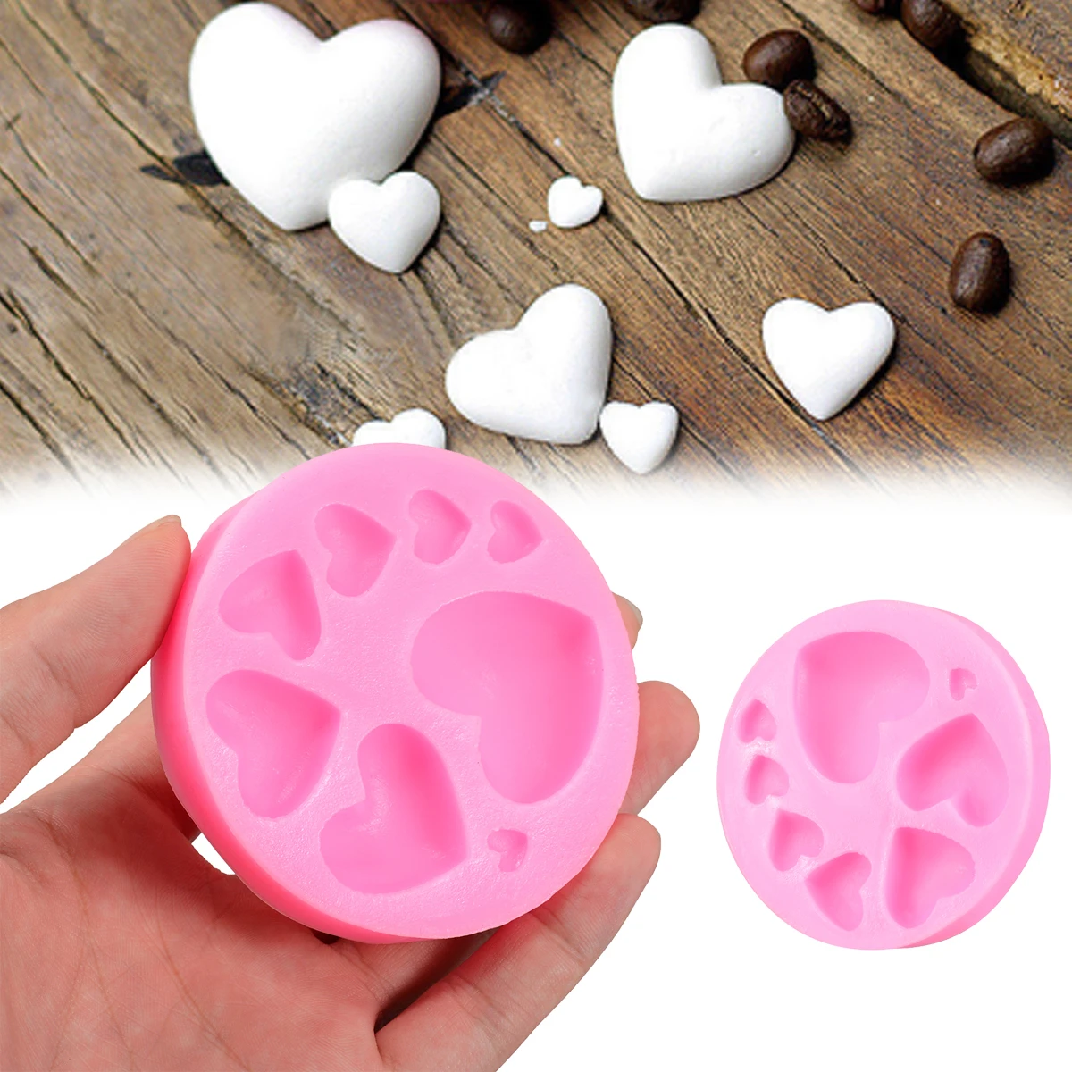 3D Love Heart Silicone Mold 8 Holes Soap Mould DIY Fondant Cake Decorating Baking Tools Kitchen Bakeware
