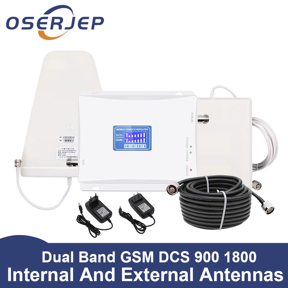 Усилитель сотовой связи GSM 900 4G 1800 МГц ЖК-дисплей двухдиапазонный ретранслятор LTE