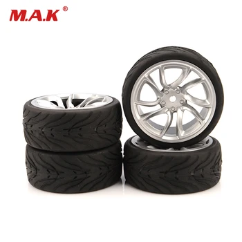 

New Design 4pcs/set 1/10 Rubber Tires Tyre( Devil)Wheel Rim for 1:10 RC On-road Racing Car Model Toys Accessories 12mm Hex