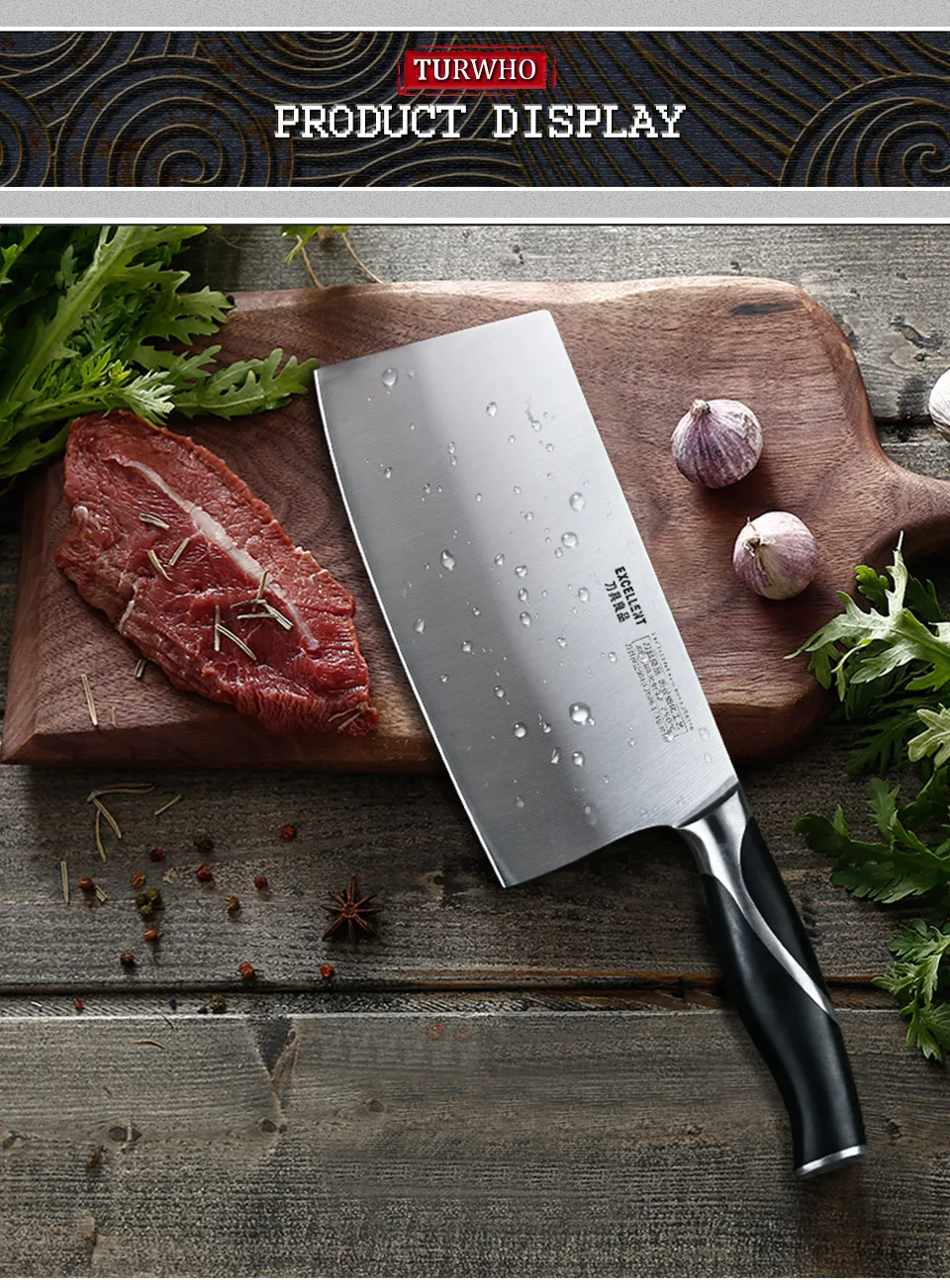 Превосходное качество китайский профессиональный мясорубка очень острый разделочный 7Cr17 кухонный нож из нержавеющей стали с ABS Handl-8"