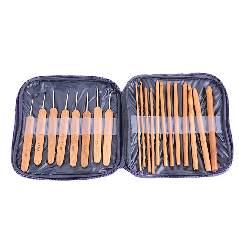 Beste Kopen 20 Stuks Bamboe Haaknaalden Set Ergonomische Breien Haken Met Compacte Draagtas