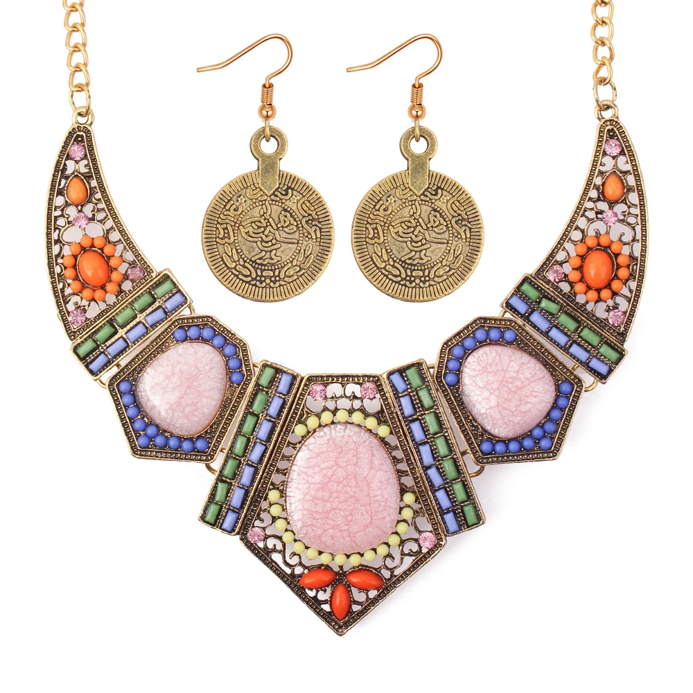 2017 Fashion Jewellery Sets For Women Geometric Necklace And Earrings