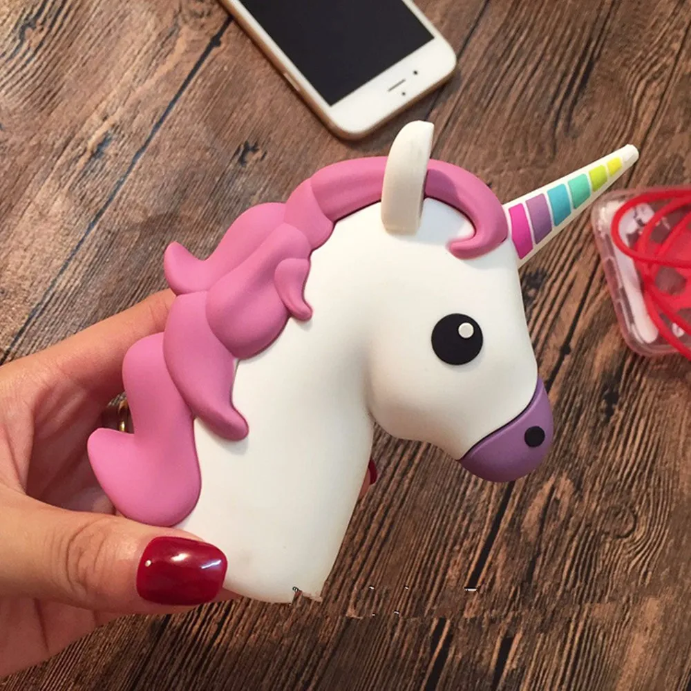 Ultrathin Portable Emoji Power Bank Battery Case 3000mAh Charger Unicorn Cartoon USB for Iphone 5S 6 6S 7 7plus Xiaomi Samsung