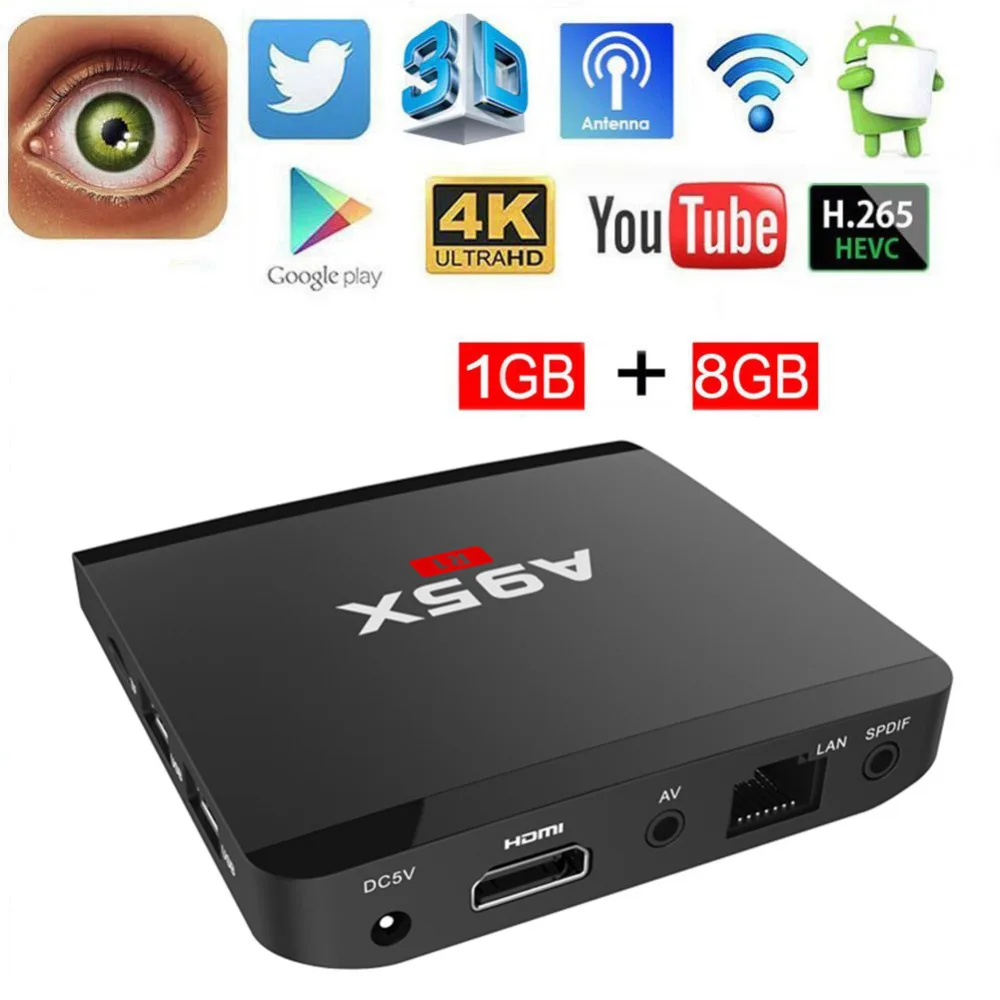 A95X R1 Android Smart TV Box 1GB+8GB Quad Core HDMI HD 4Kx2K Full