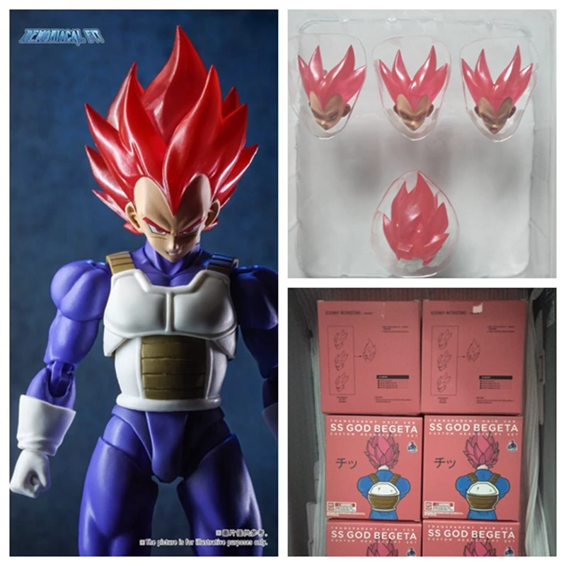 

Demoniacal fit suit for SHF SSJ Red God Vegeta Accessories custom headsculpt head and hair set Figure Model Dolls Figurals
